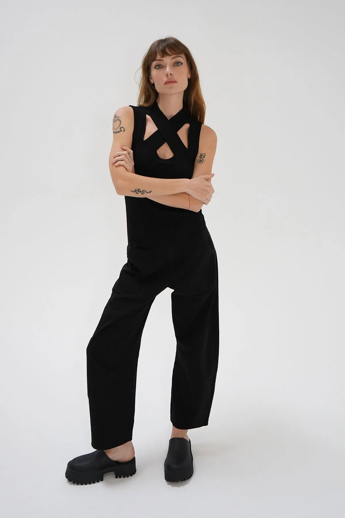 Cross Strap Ribbed Tank - Black sold by LNA product image thumbnail 2