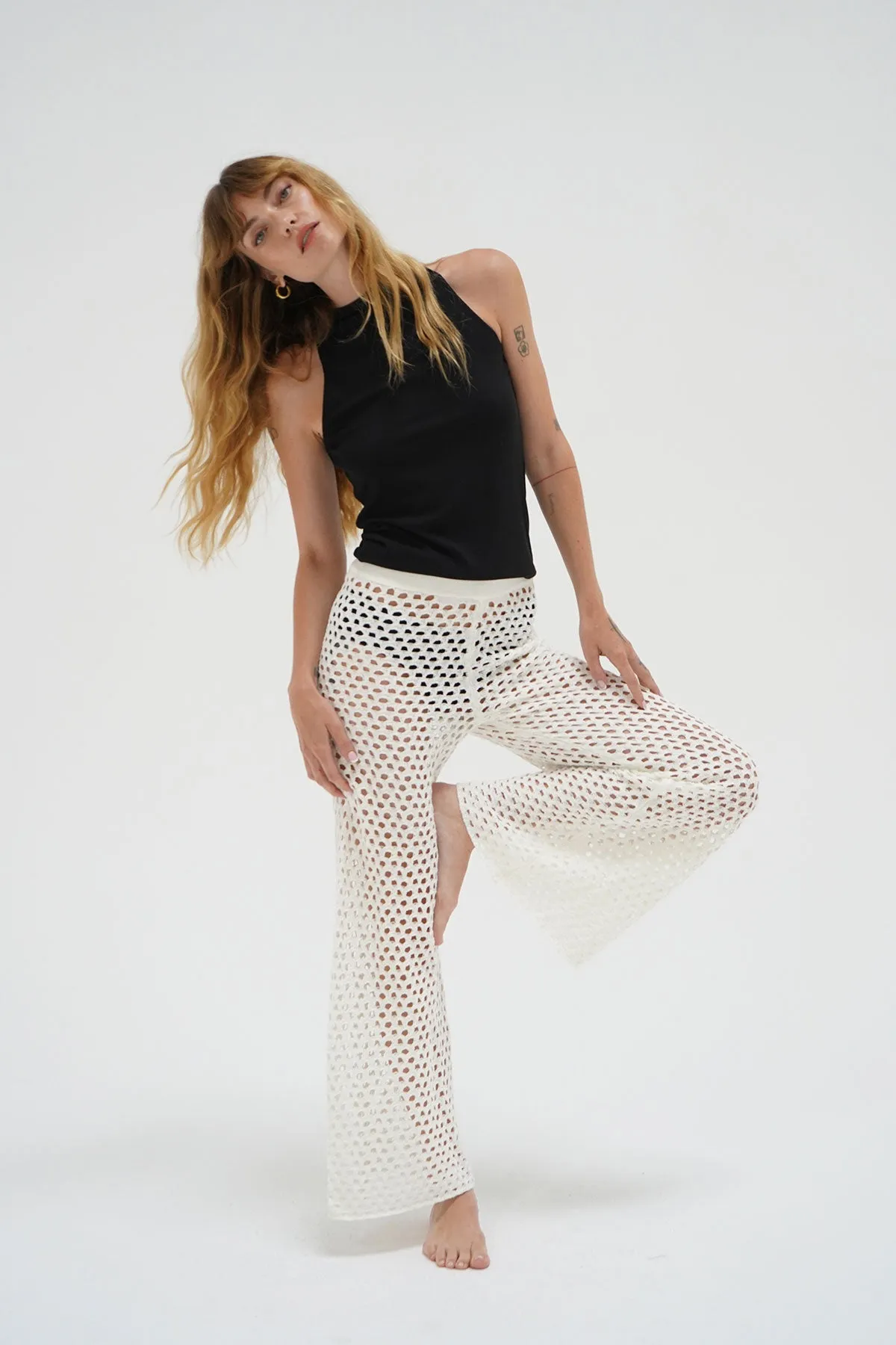 Kismet Open Knit Pant - Ivory sold by LNA product image thumbnail 5