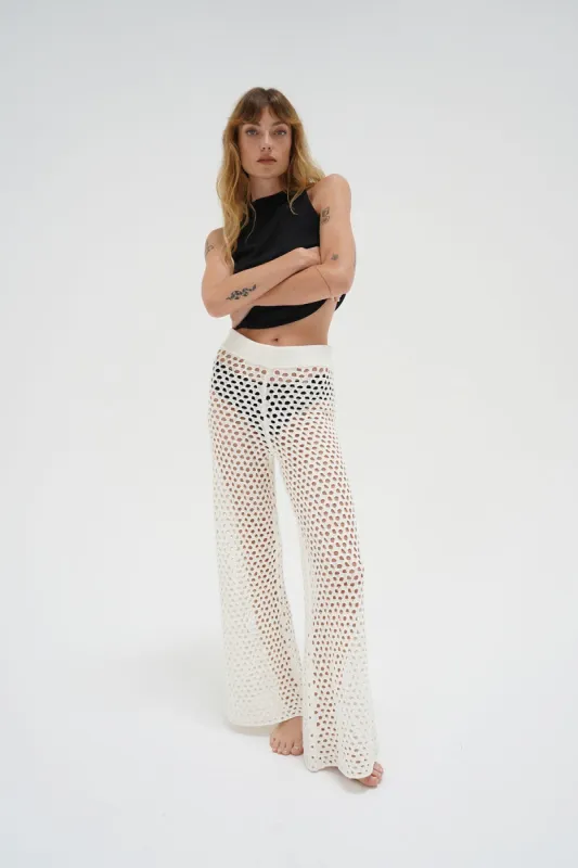 Kismet Open Knit Pant - Ivory sold by LNA