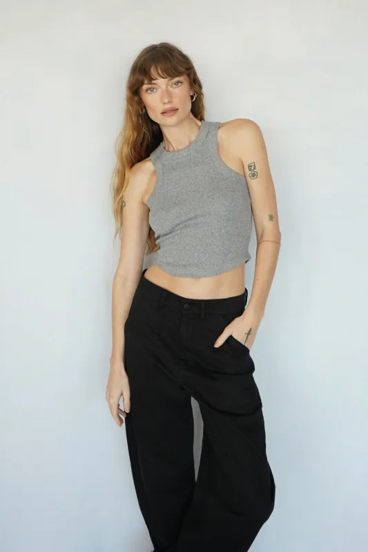 Detra Cotton Rib Tank - Heather Grey sold by LNA