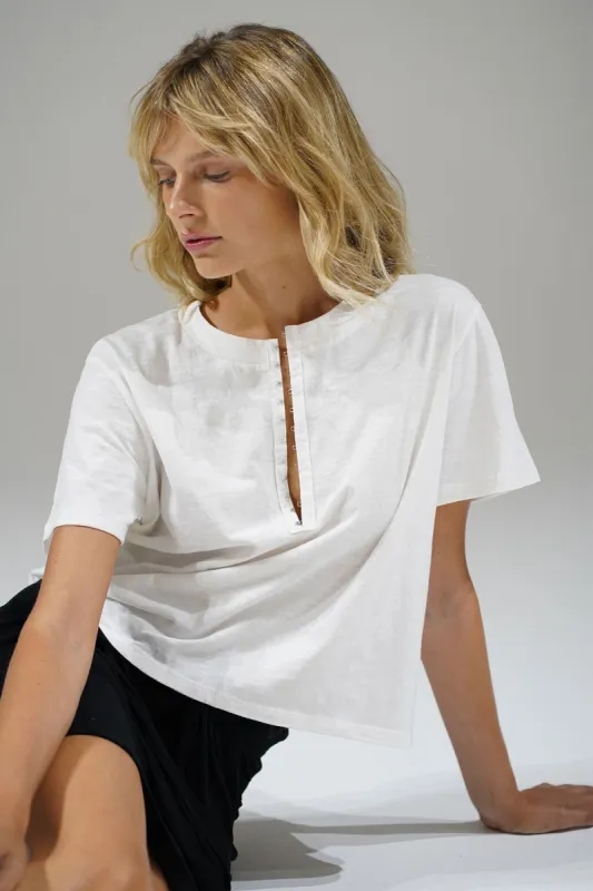 Hook And Eye Tee - White sold by LNA