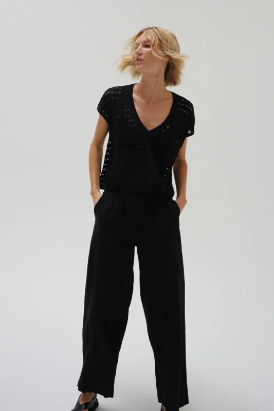 Lilou Crochet Top - Black sold by LNA