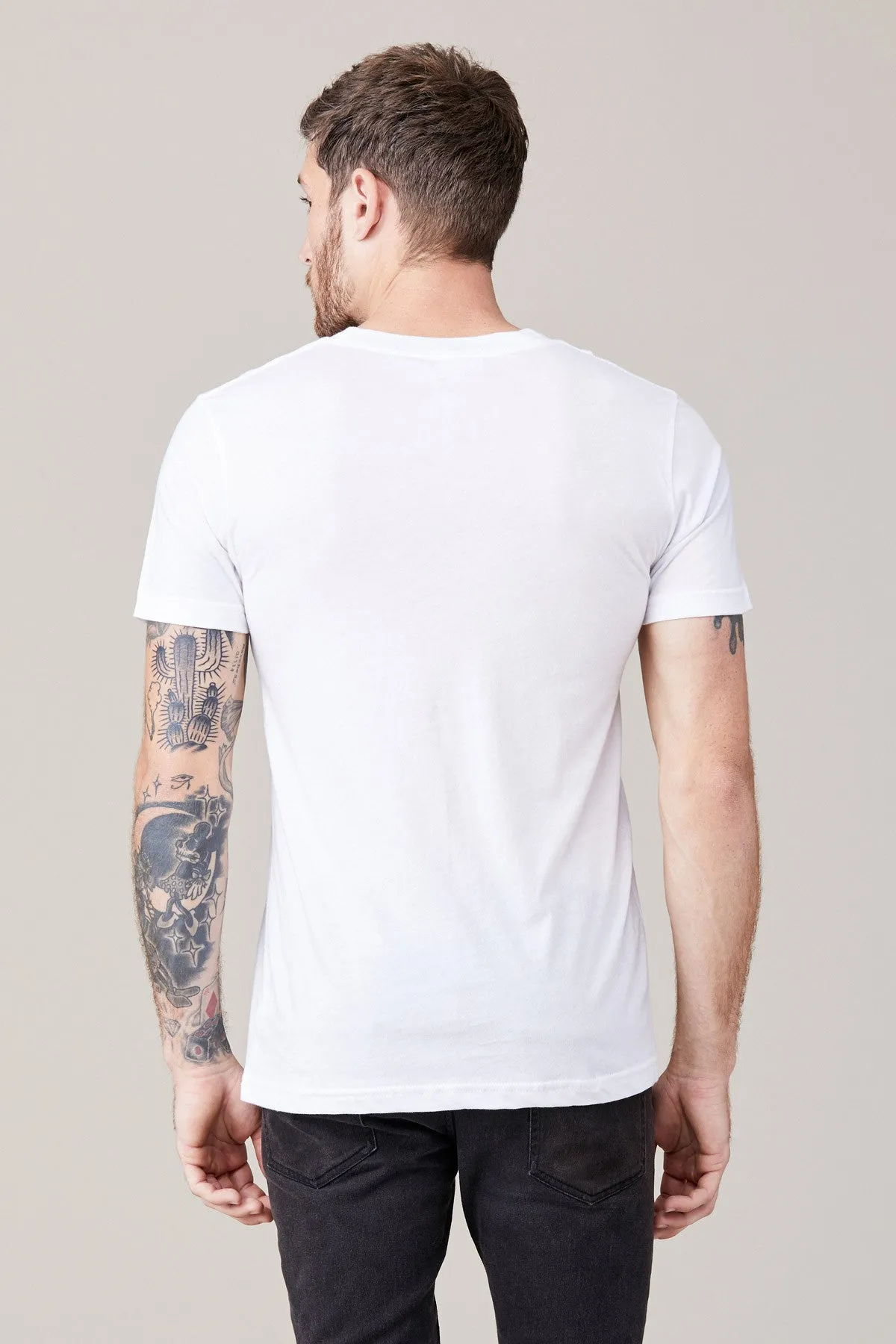 Men's Short Sleeve Crew - White sold by LNA product image thumbnail 3