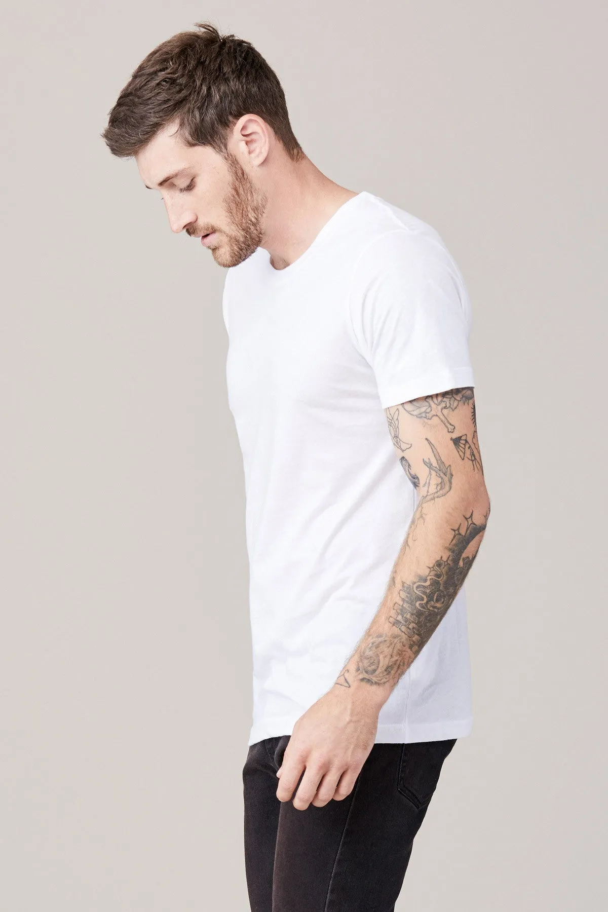 Men's Short Sleeve Crew - White sold by LNA product image thumbnail 2