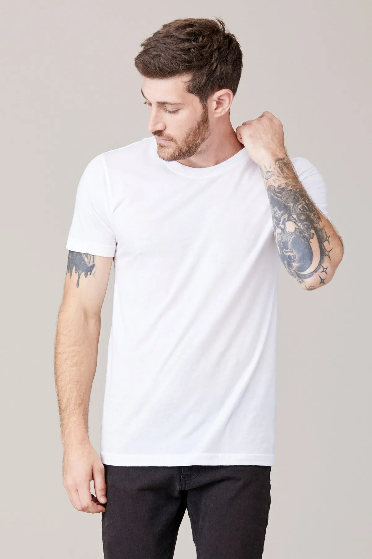Men's Short Sleeve Crew - White sold by LNA