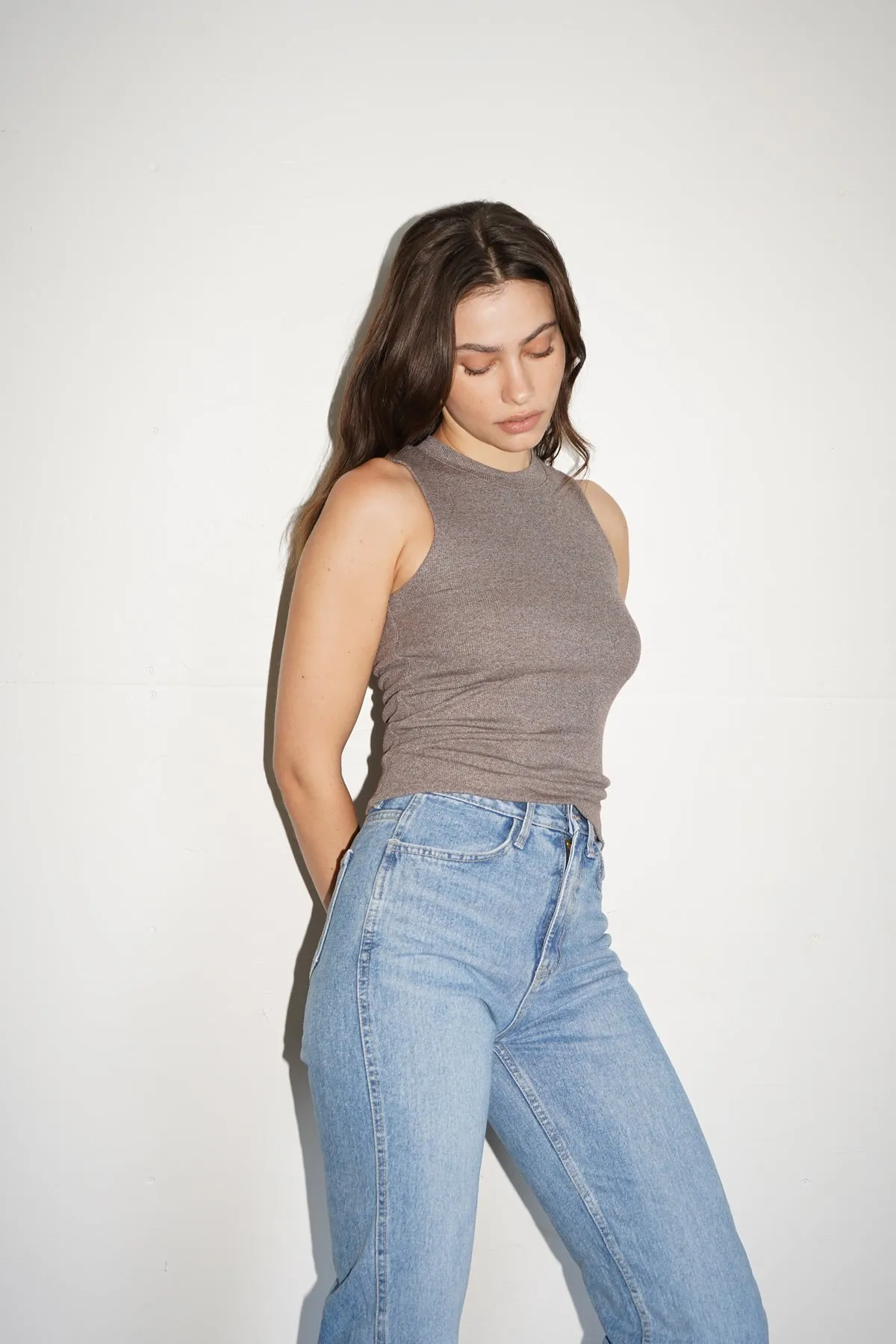 Ribbed Double Layer Sleeveless - Rocky Road Brown sold by LNA product image thumbnail 3