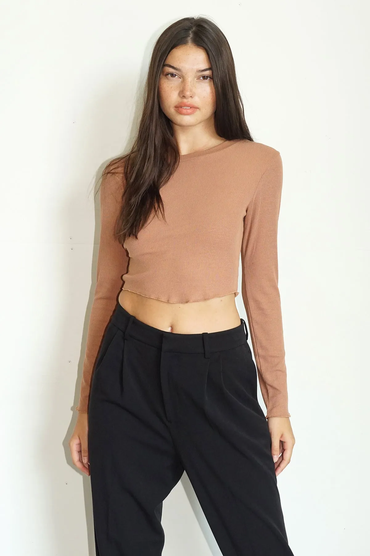 Arya Ribbed Long Sleeve - Mocha sold by LNA product image thumbnail 2