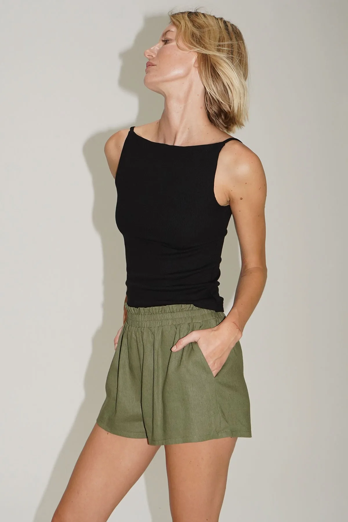 Elisha Ribbed Tank - Black sold by LNA product image thumbnail 3