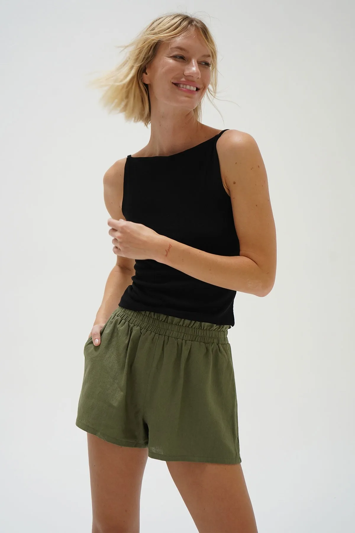 Elisha Ribbed Tank - Black sold by LNA product image thumbnail 4