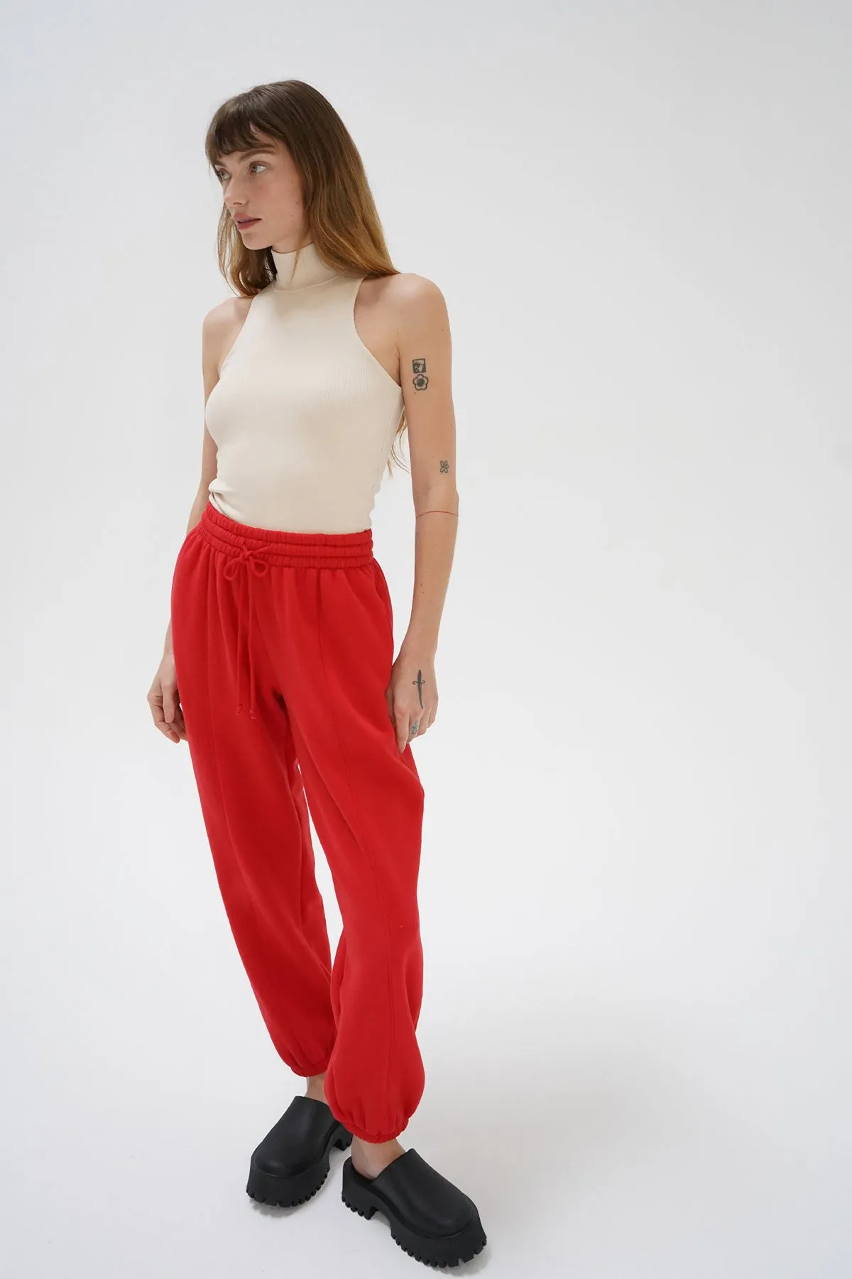 Jace Seamed Fleece Jogger - High Risk Red sold by LNA product image thumbnail 2