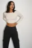 Arya Ribbed Long Sleeve - Bone sold by LNA