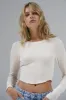 Arya Ribbed Long Sleeve - Bone sold by LNA