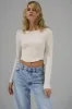 Arya Ribbed Long Sleeve - Bone sold by LNA