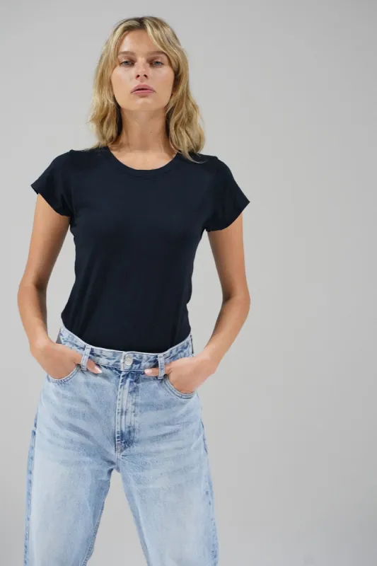 Fitted Classic Cotton Crew - Black sold by LNA