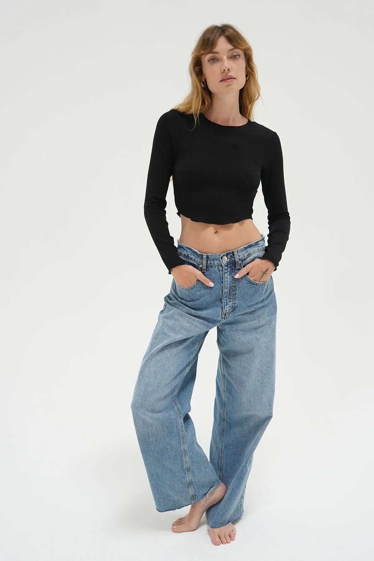 Arya Ribbed Long Sleeve - Black sold by LNA