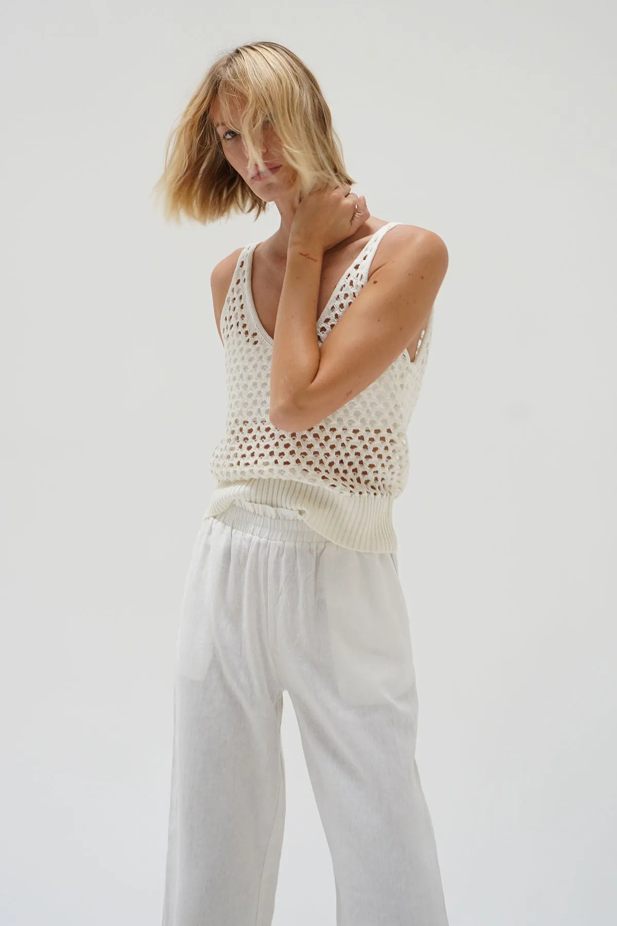 Mavi Open Knit Tank - Ivory sold by LNA product image thumbnail 4