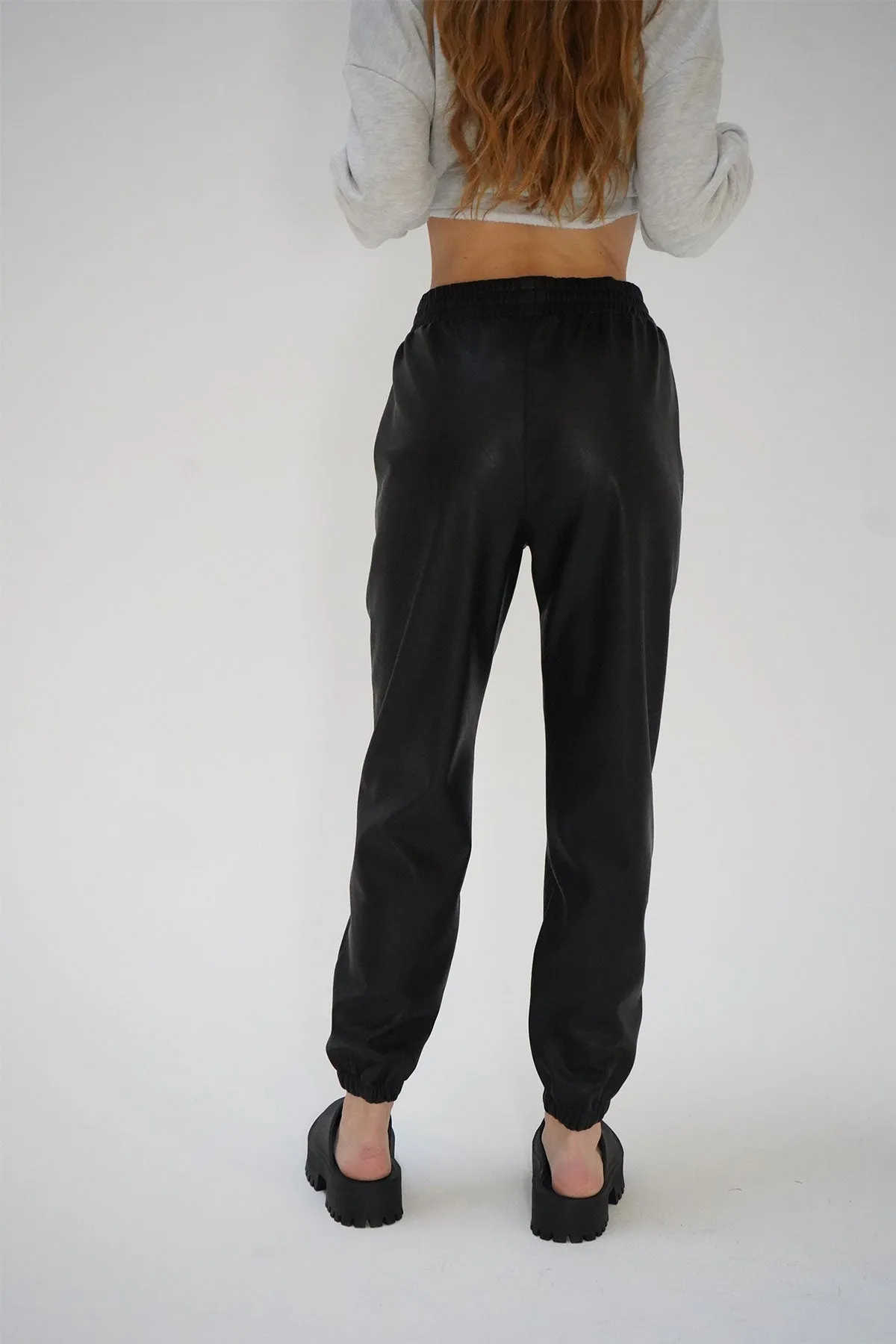 Utility Faux Leather Jogger - Black sold by LNA product image thumbnail 4
