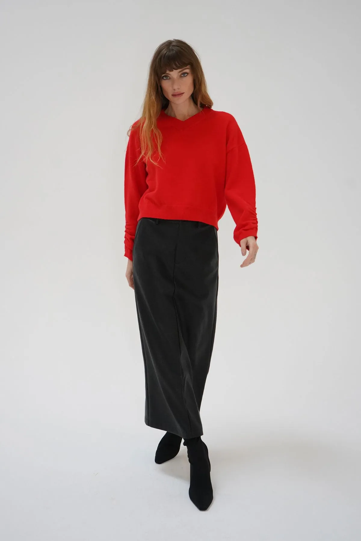 Latigo V Neck Sweater - Red sold by LNA product image thumbnail 4