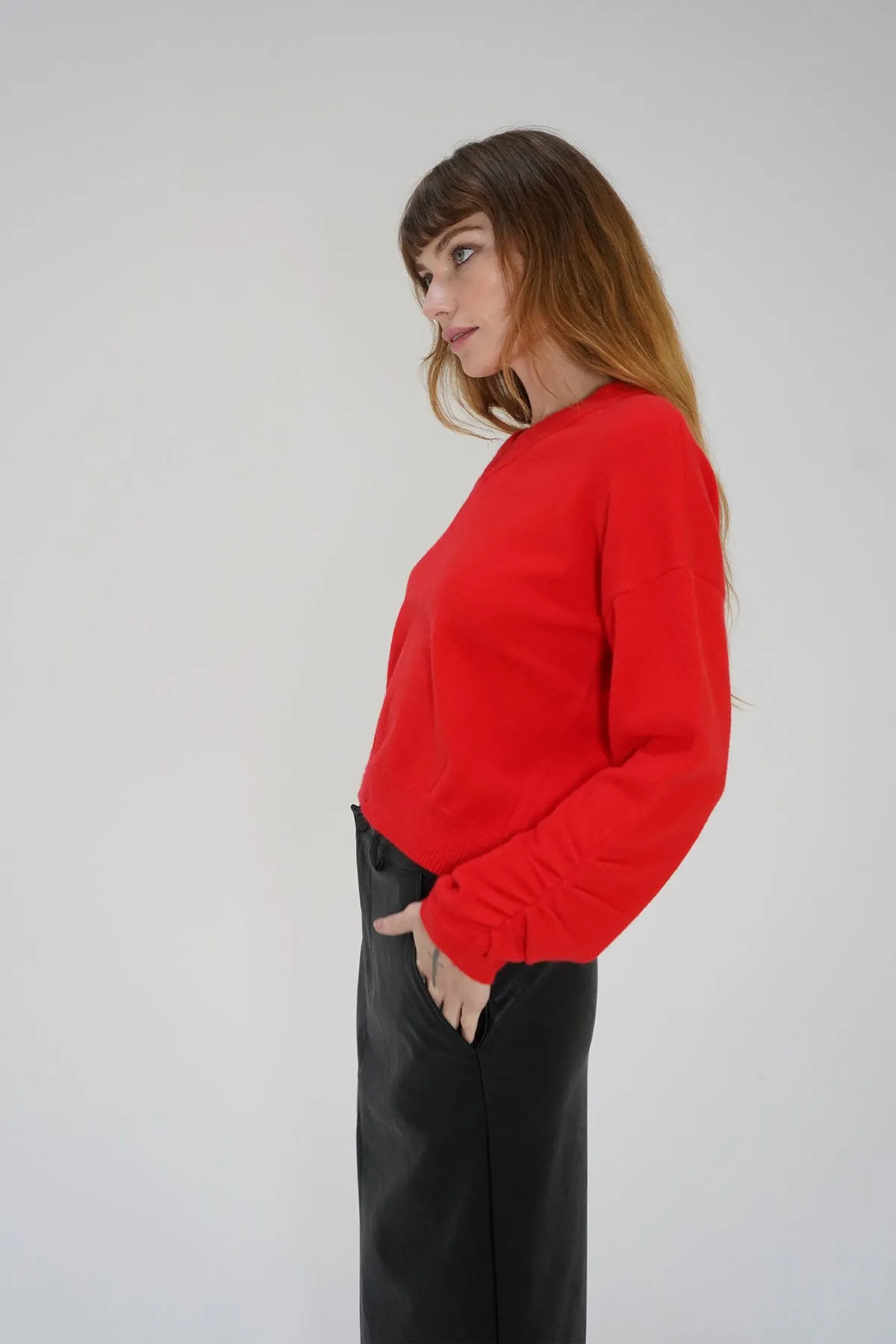 Latigo V Neck Sweater - Red sold by LNA product image thumbnail 2