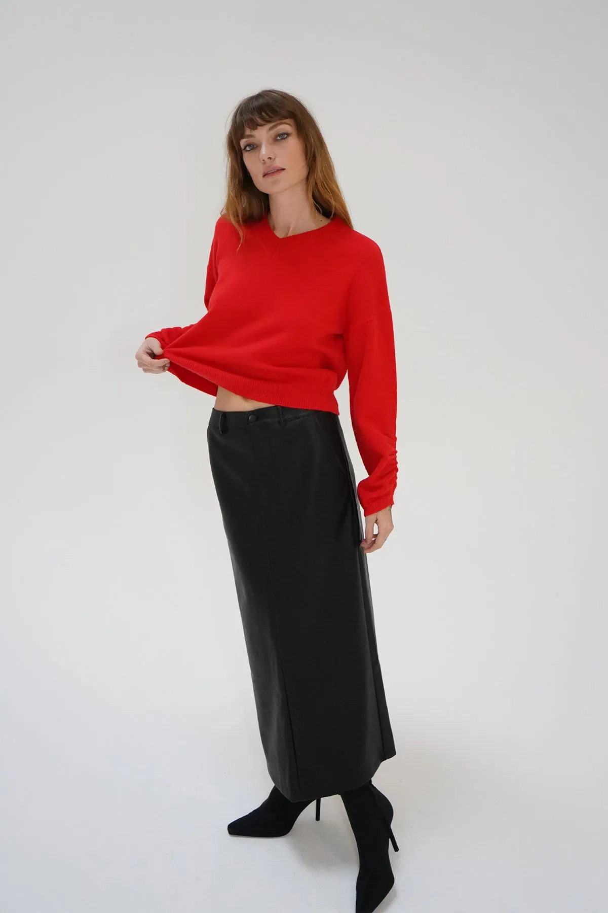 Latigo V Neck Sweater - Red sold by LNA product image thumbnail 3
