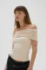 Violet Ribbed Top - Bone sold by LNA