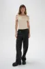 Violet Ribbed Top - Bone sold by LNA