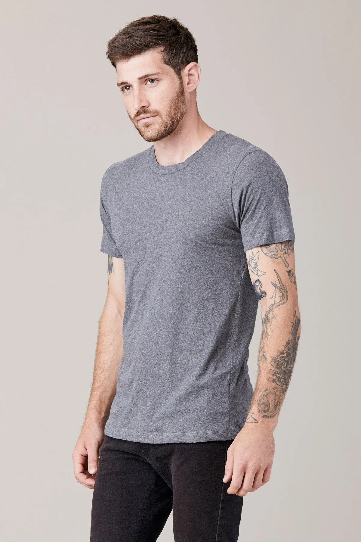 Men's Short Sleeve Crew - Heather Grey sold by LNA