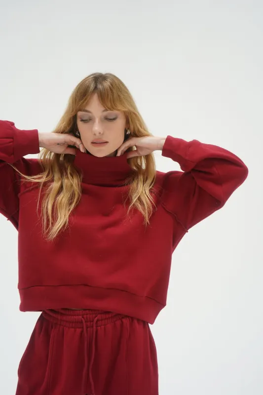 Rhodes Fleece Pullover - Oxblood sold by LNA