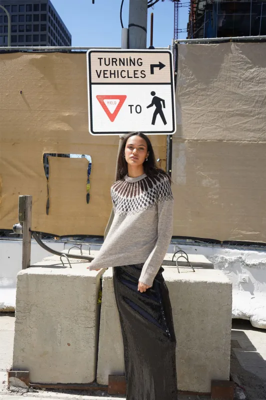 Sibyl Fair Isle Sweater - Heather Beige sold by LNA