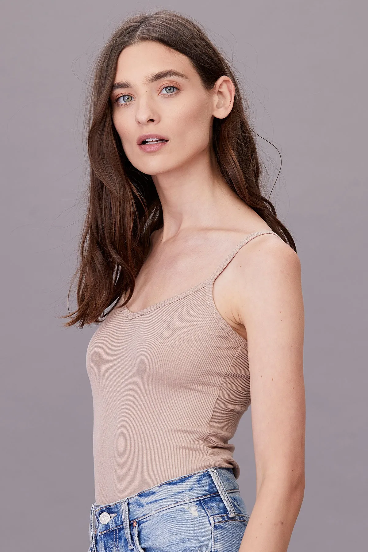 Lia Ribbed Cami - Nude sold by LNA product image thumbnail 2