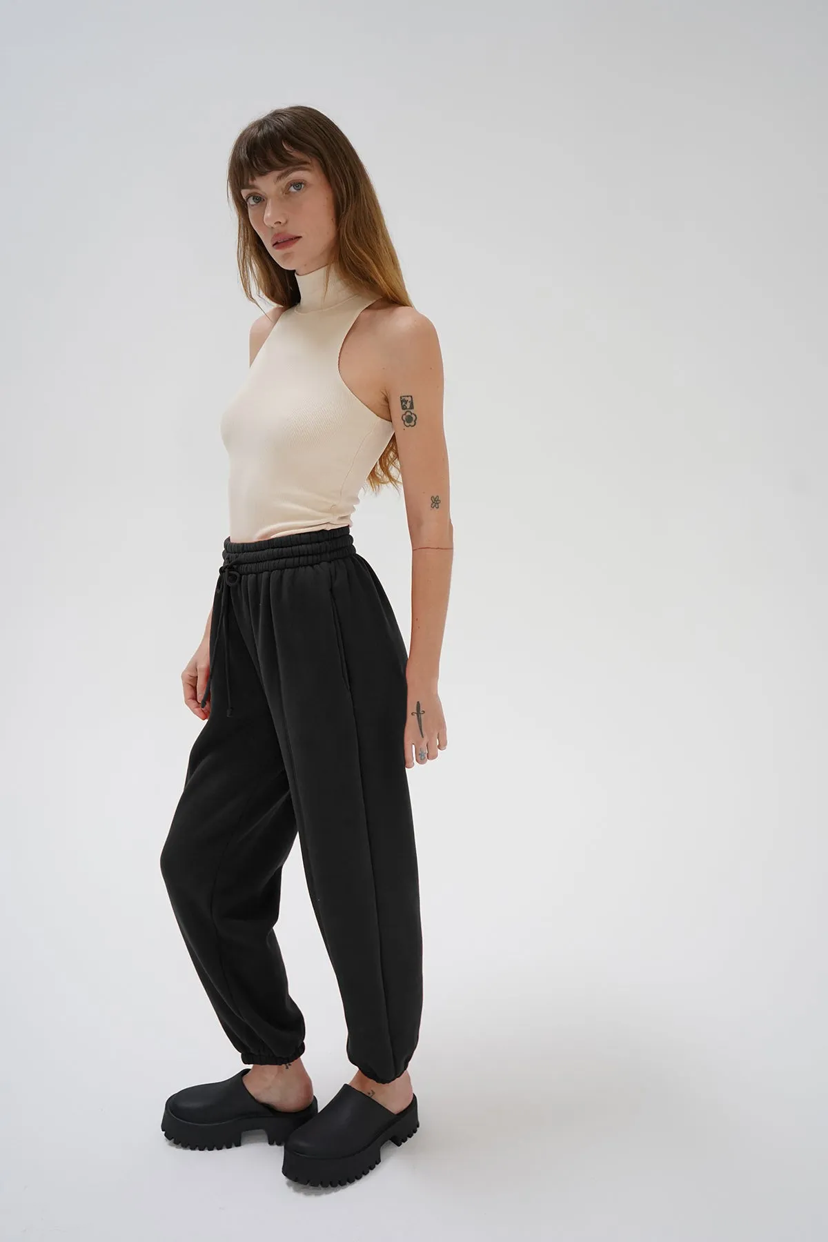 Jace Seamed Fleece Jogger - Black Flax sold by LNA