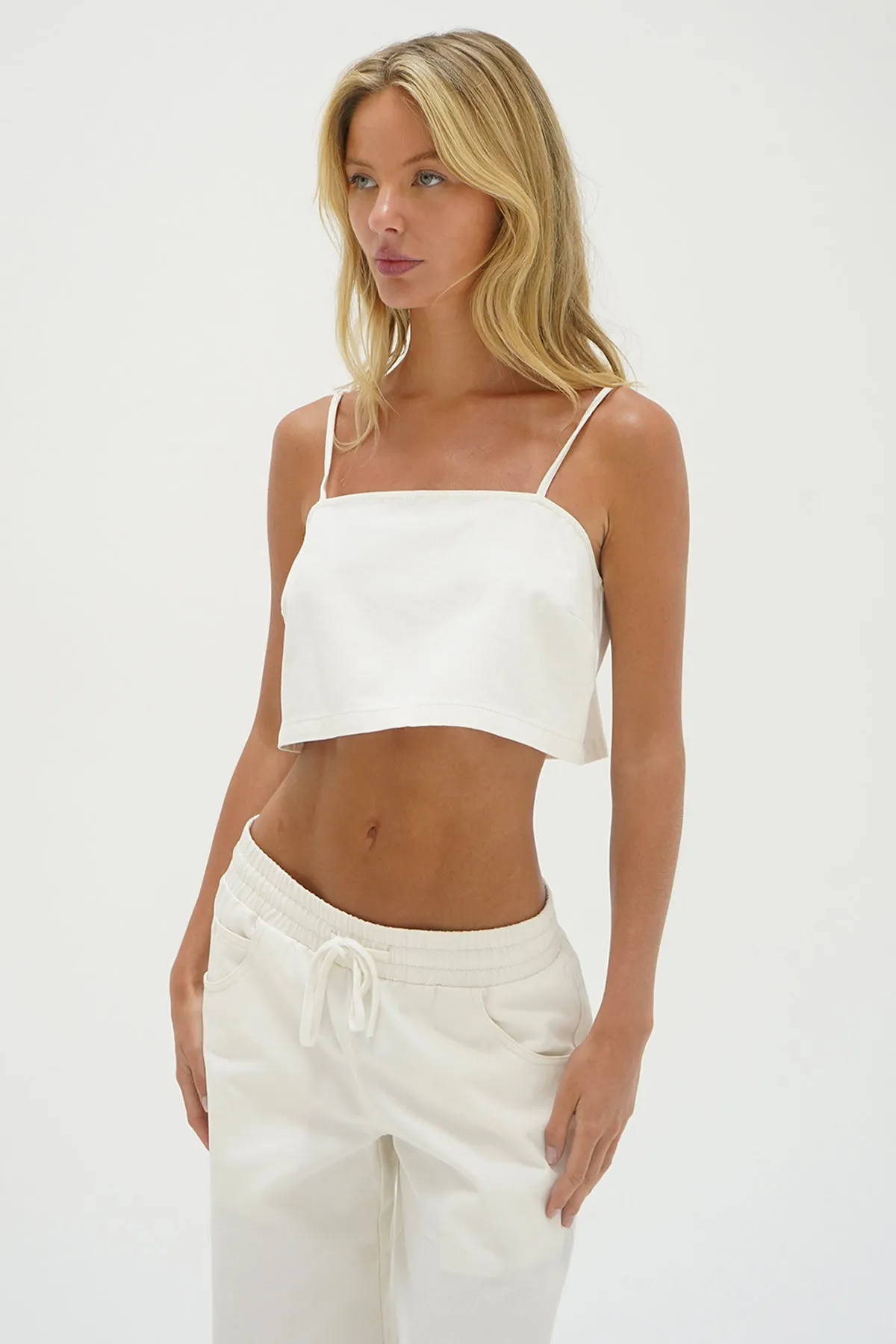 Camille Crop Tank - White Denim sold by LNA product image thumbnail 2