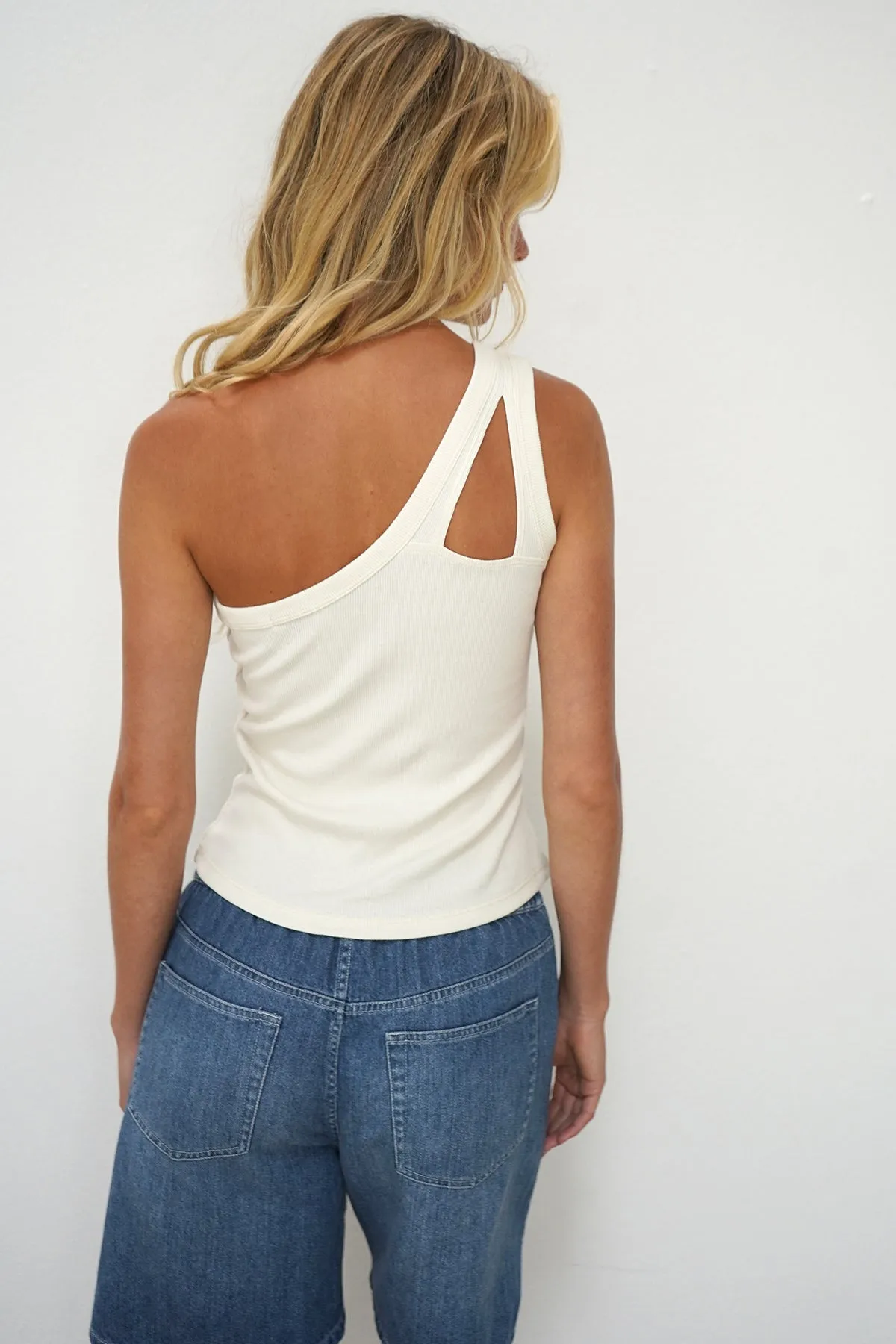 Jas One Shoulder Top - Ivory sold by LNA product image thumbnail 3