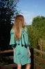 Valyria Blouse - Green Stripe sold by LNA