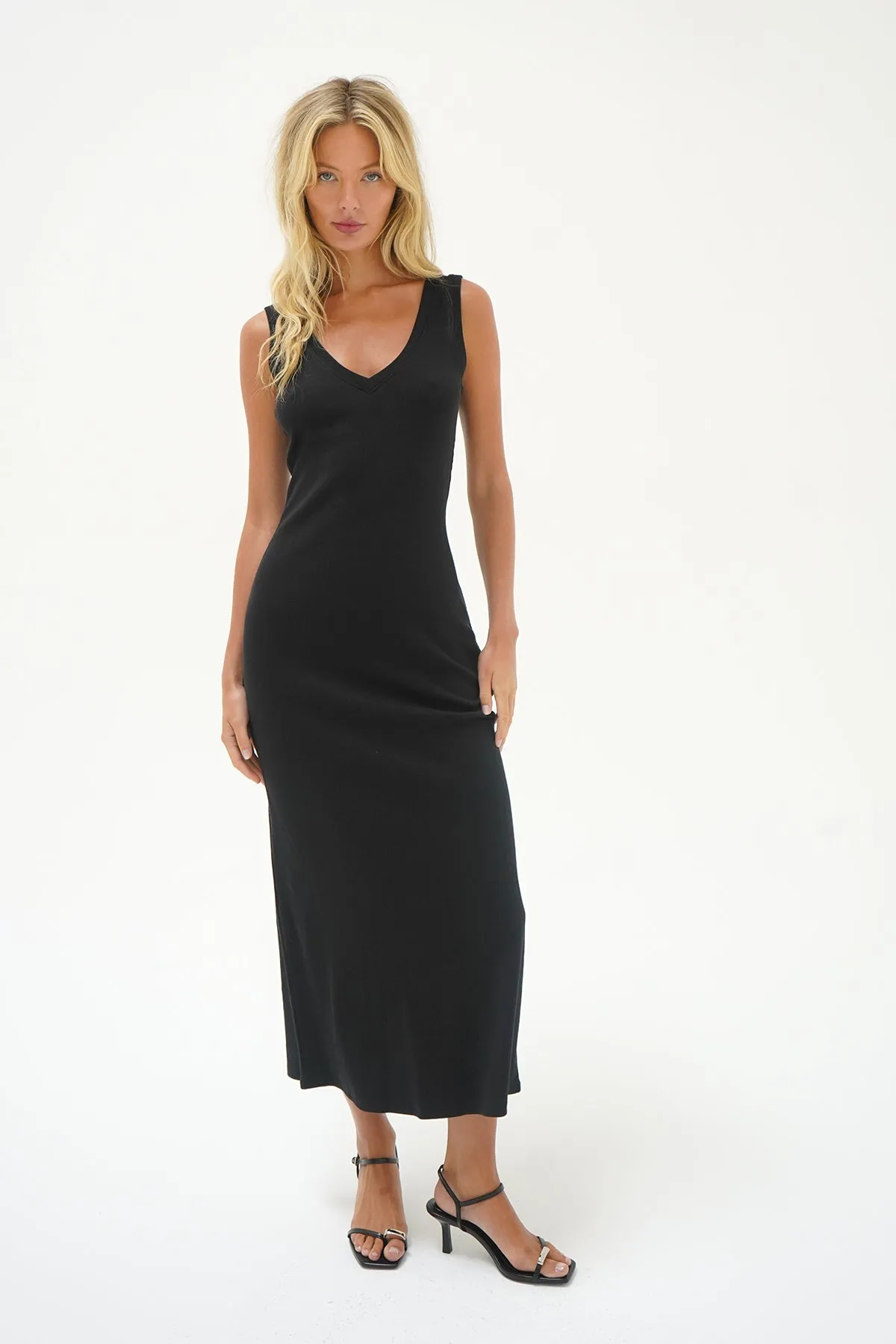 Irina V Neck Dress - Black sold by LNA product image thumbnail 4