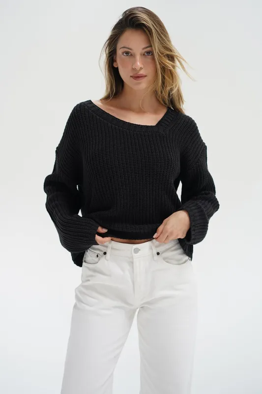 Angle V Sweater - Black sold by LNA