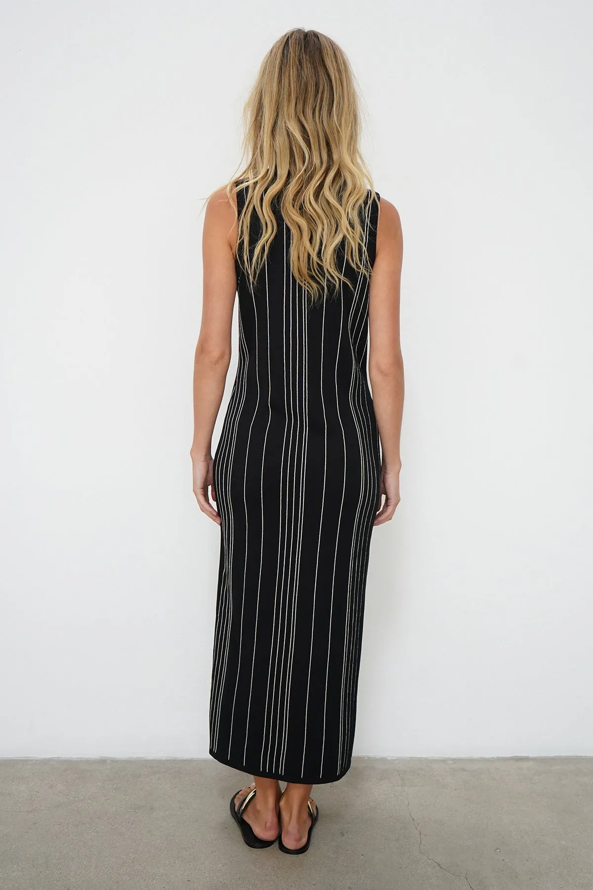 Keily Tank Dress - Black With Ivory Stripe sold by LNA product image thumbnail 3