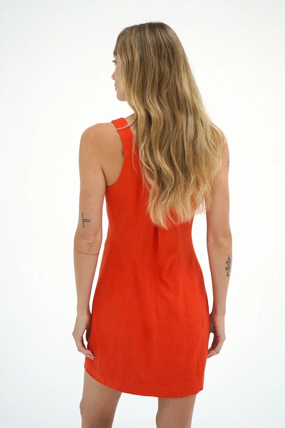 Mikala Linen Dress - Red Alert sold by LNA product image thumbnail 4