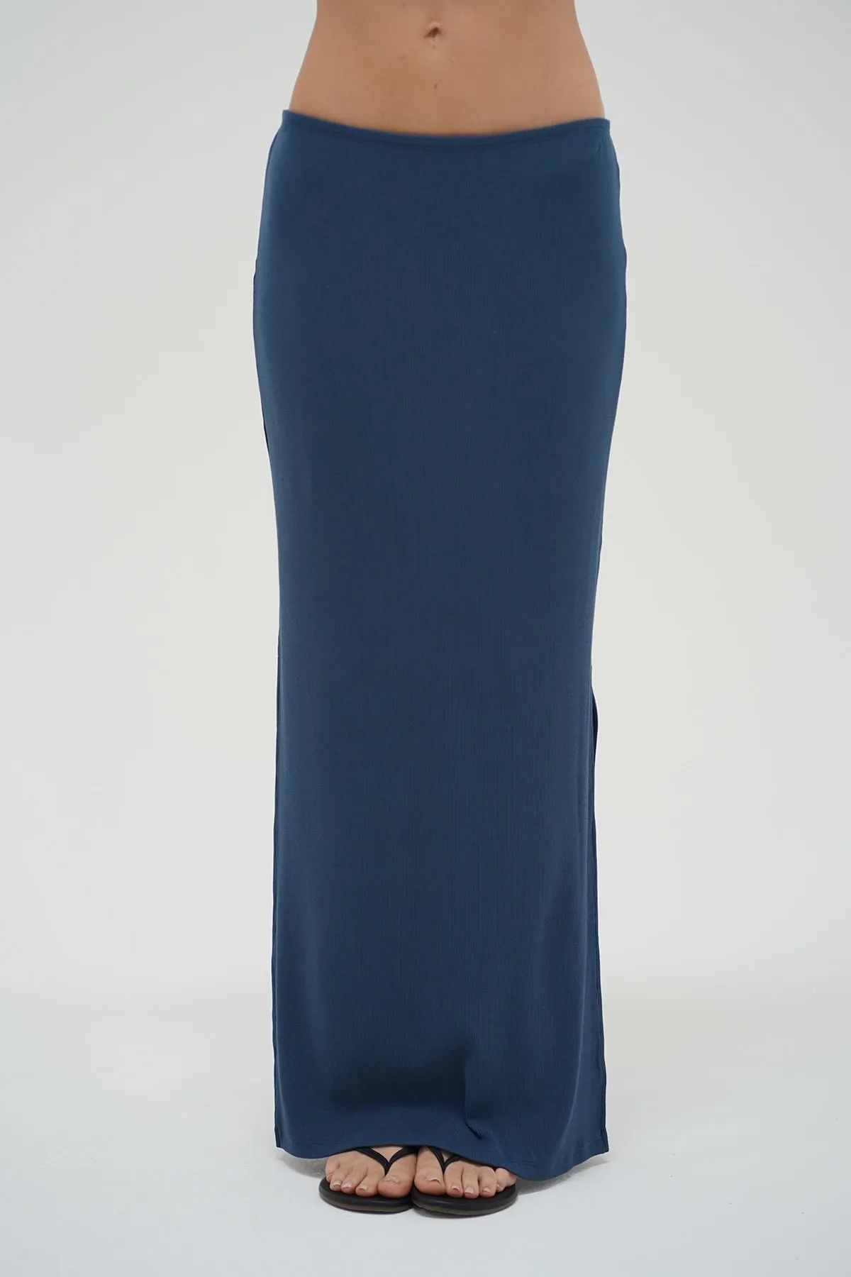Steph Ribbed Skirt - Dark Denim sold by LNA product image thumbnail 3