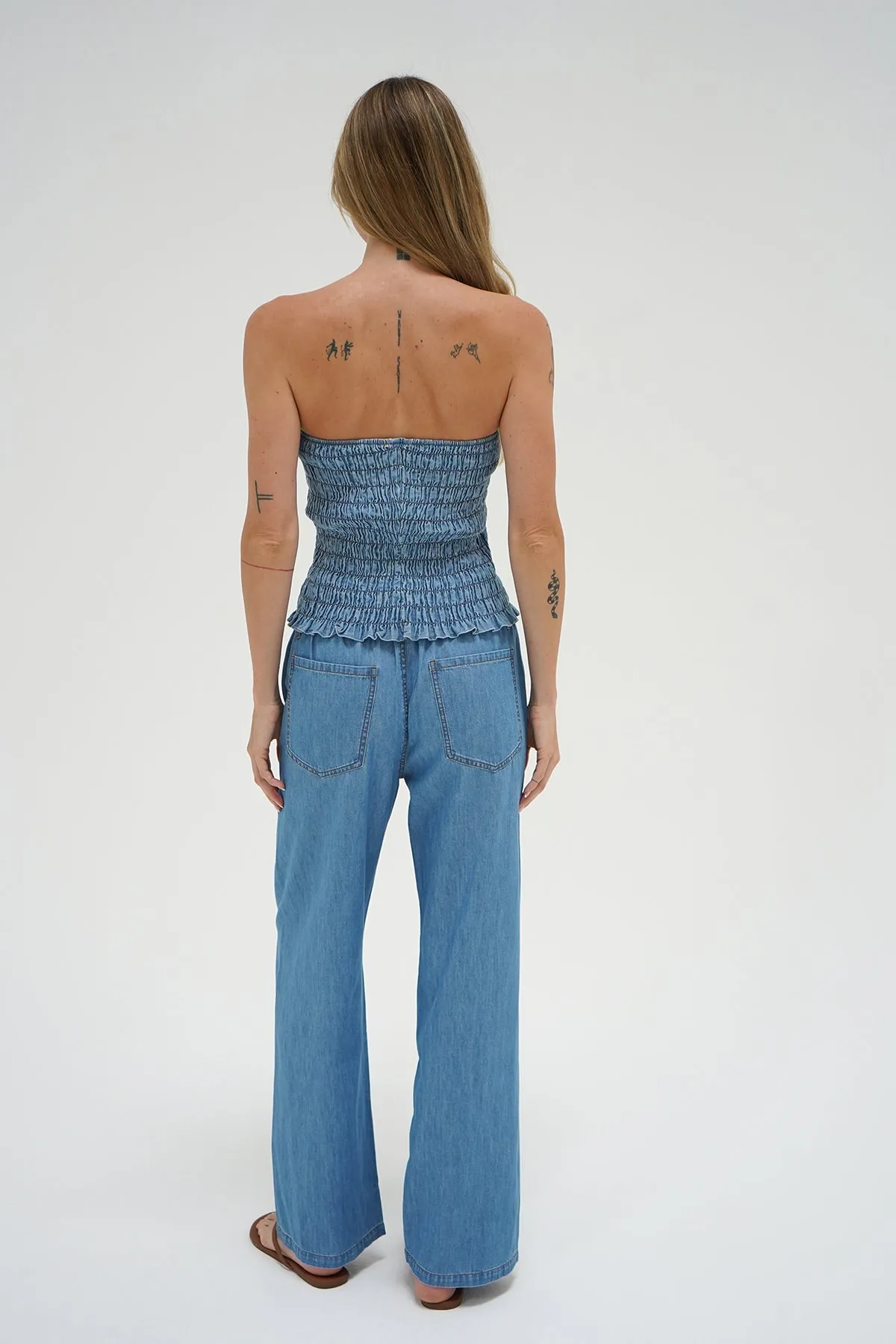 Gia Tie Waist Pant - Faded Blue sold by LNA product image thumbnail 5