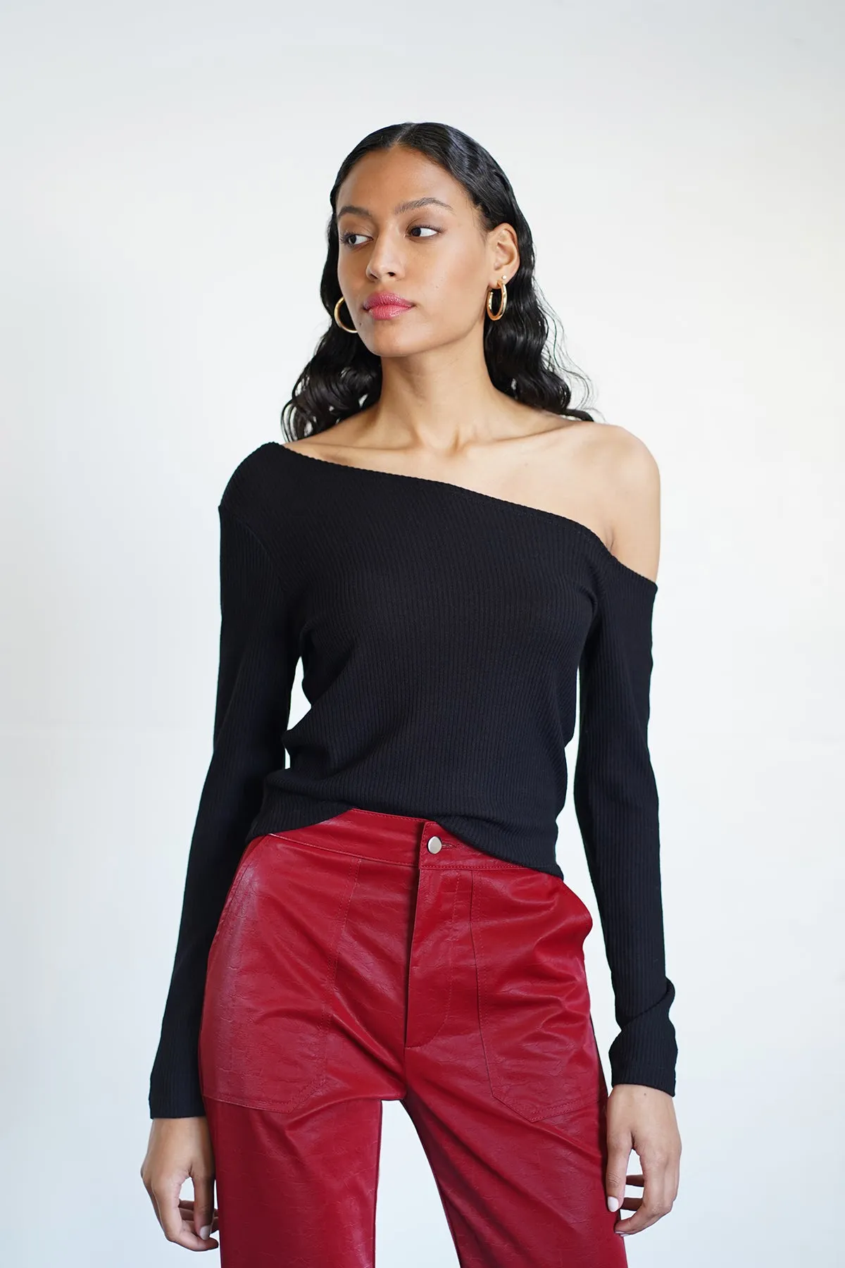 Scene Brushed Rib Top - Black sold by LNA product image thumbnail 3