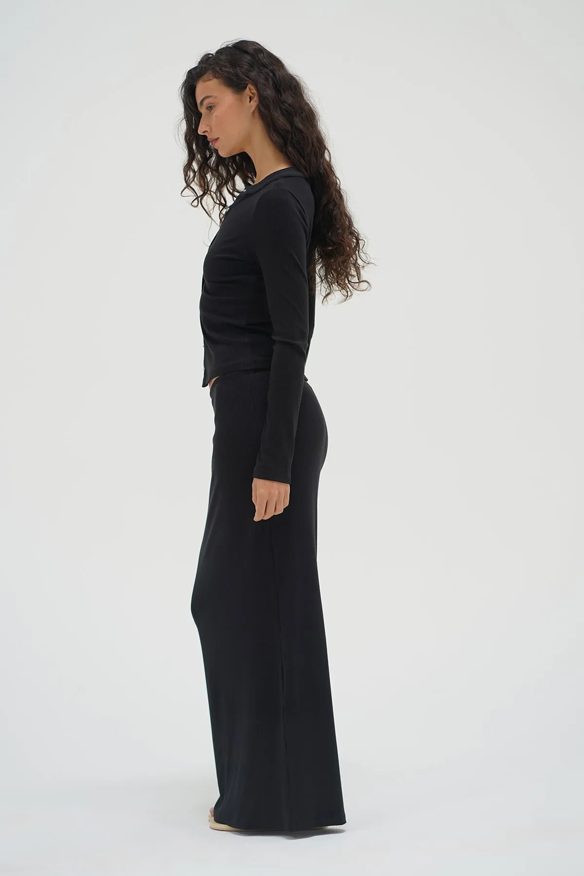 Landon Ribbed Skirt - Black sold by LNA product image thumbnail 5