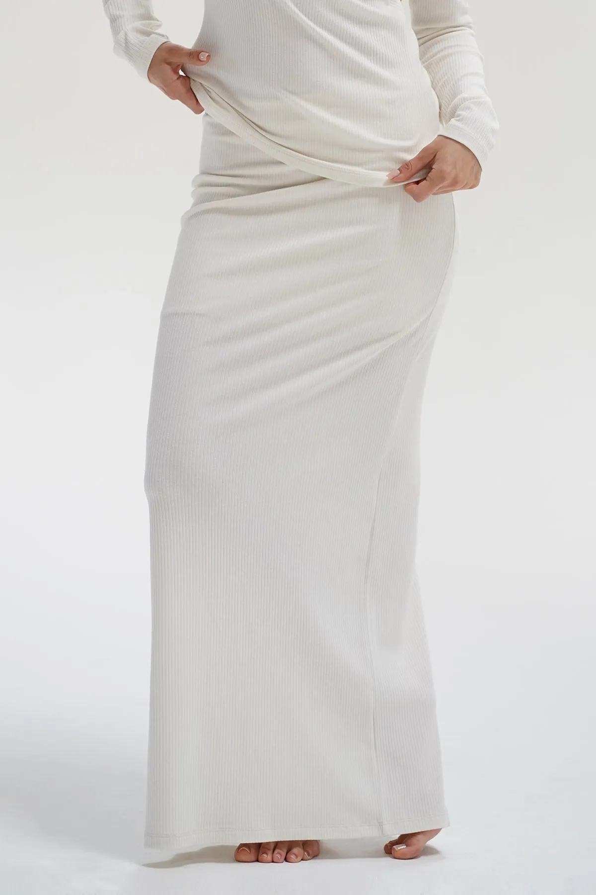 Landon Ribbed Skirt - Off White sold by LNA product image thumbnail 5