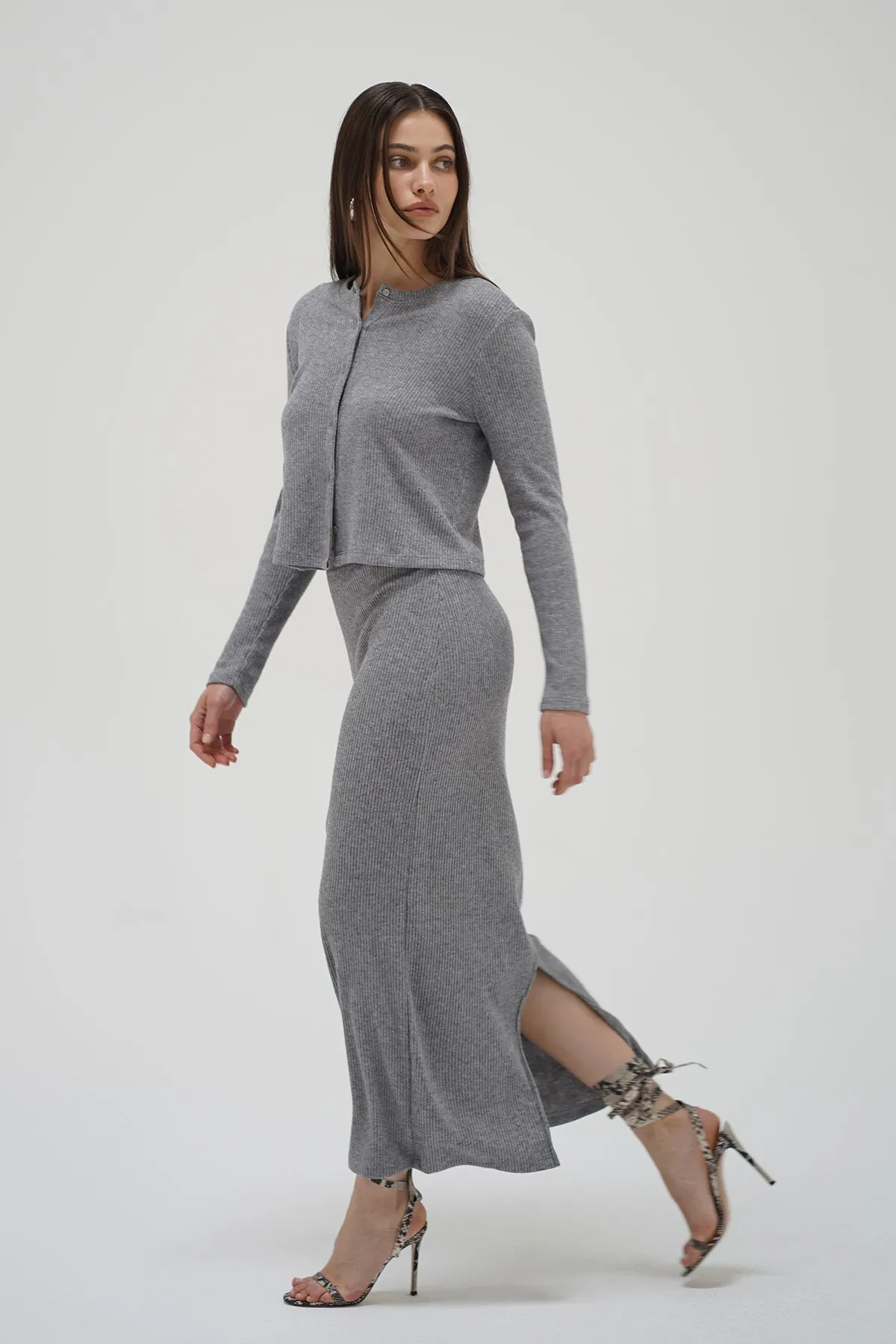Soph Column Skirt - Sliver Grey Lurex sold by LNA product image thumbnail 4