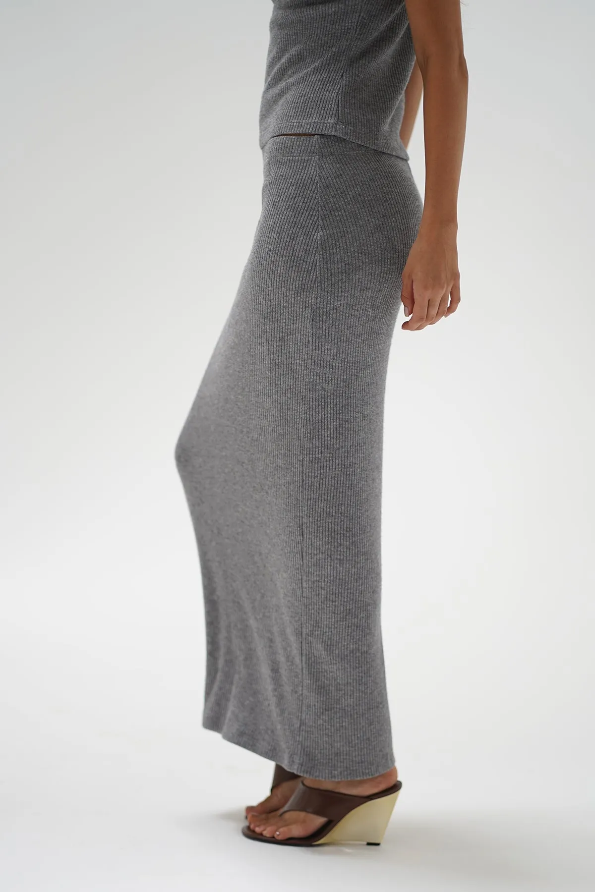 Soph Column Skirt - Sliver Grey Lurex sold by LNA product image thumbnail 3