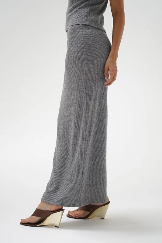 Soph Column Skirt - Sliver Grey Lurex made by LNA