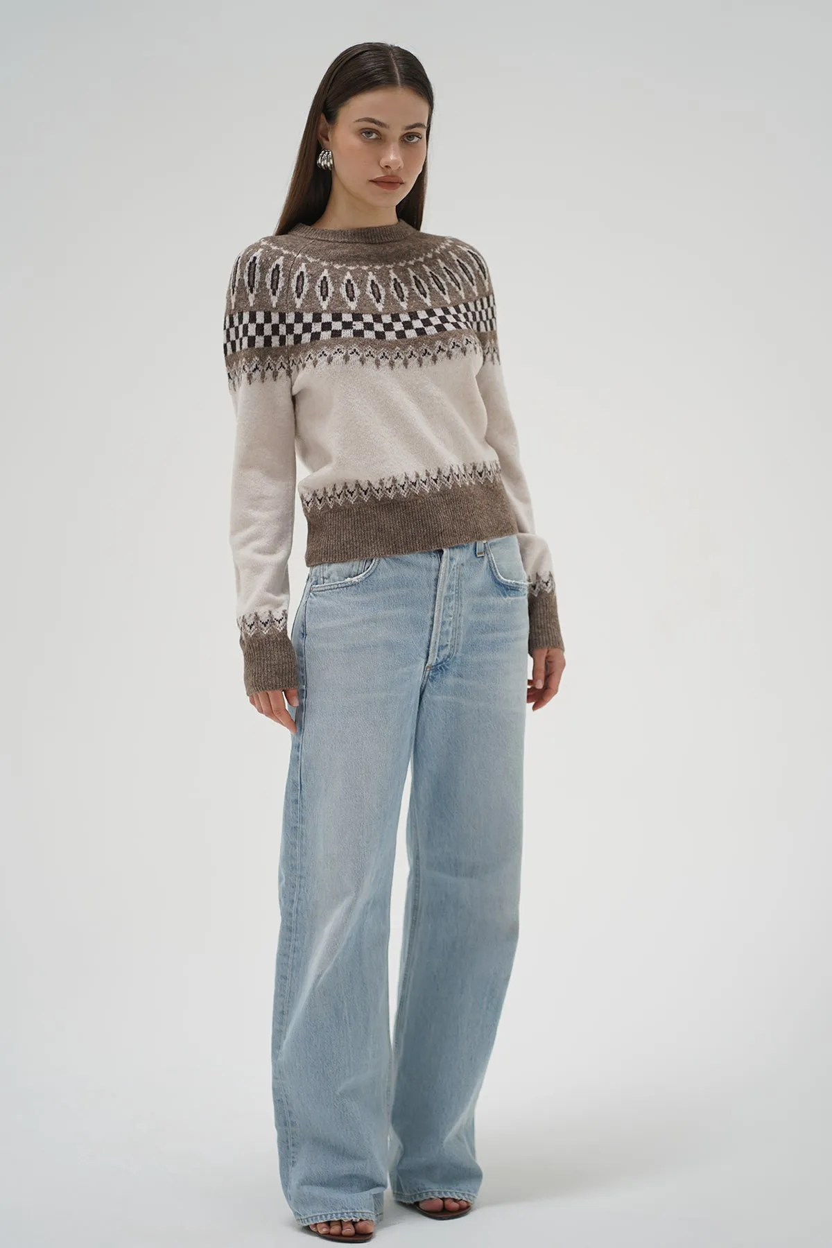 Tali Fair Isle Sweater - Ivory Multi Fair Isle sold by LNA product image thumbnail 5