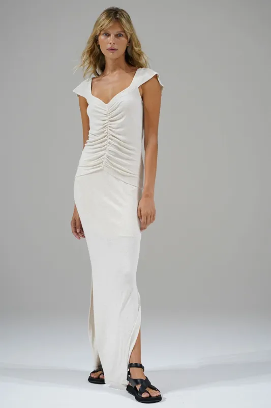 Steph Rib Skirt - Heather White sold by LNA