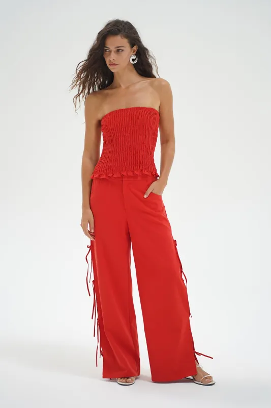 Gigi Tube Top - Red Chambray sold by LNA