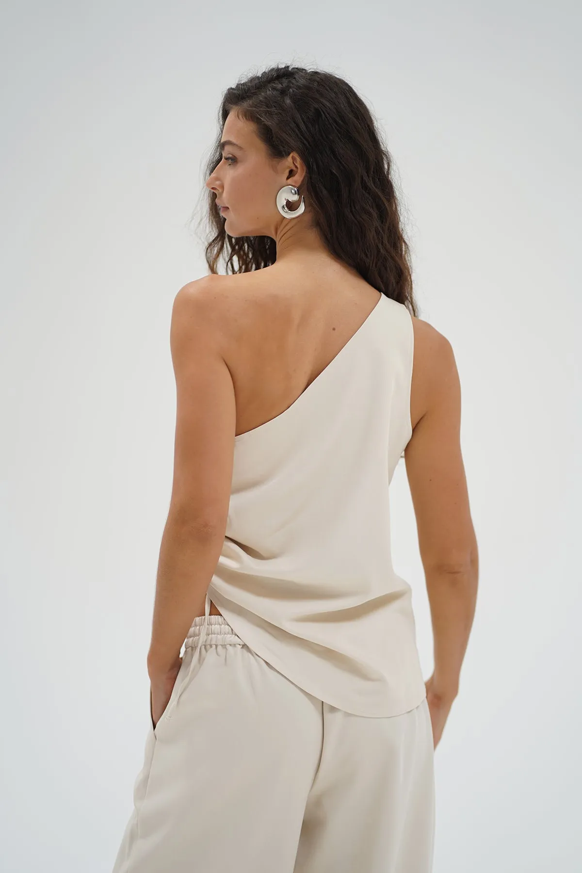 Neela One Shoulder Top - Canvas Cream sold by LNA product image thumbnail 4